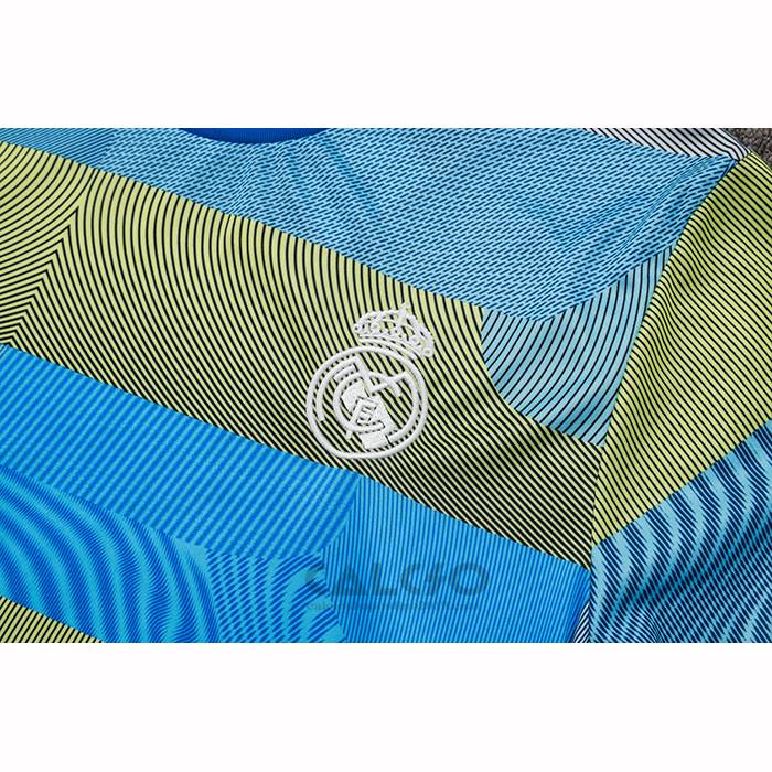 Tuta da Track Real Madrid Manica Corta 2025-2026 Blu Verde - Pantaloncini